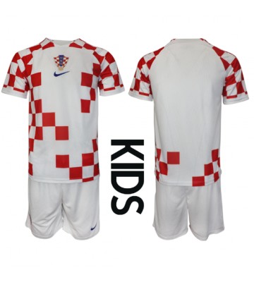 Kroatien Hjemmebanesæt Børn VM 2022 Kort ærmer (+ korte bukser)